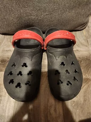 Crocs Mickey Mouse Theme Black With Red Band Size Large 10-11 • $30