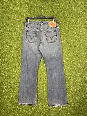 Levis 527 Low Bootcut Jeans Faded Medium Wash Distressed Faded Mens Size 30x30 • $19.99