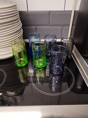 6 X COCA-COLA CAN SHAPED SHAPE  GLASS GLASSES VARIOUS COLOURS McDONALD’S • £30