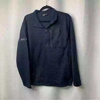 The North Face Half Zip Skyline Navy Fleece Sweatshirt Size Large Embroidered • $24