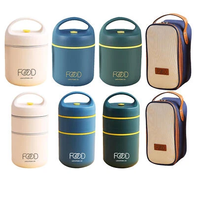 $17.19 • Buy Stackable Thermal Containers 2-Tier Double Wall Vacuum Insulated Food Jar Thermo