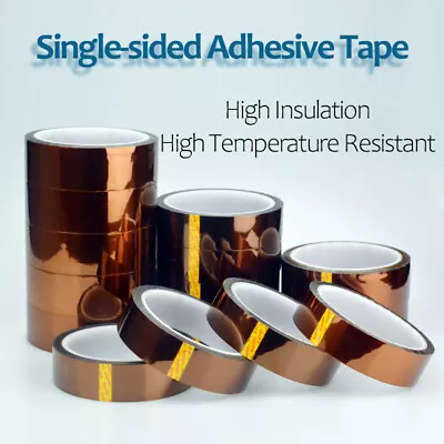 Kapton Polyimide Tape Heat Resistant Adhesive Insulation Width 0.5-60cm 33m/Roll • £2.08