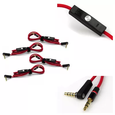 4x 4ft 3.5mm Aux Replacement Cable Red W/control Talk Lg Optimus Blackberry Z10 • $19.99