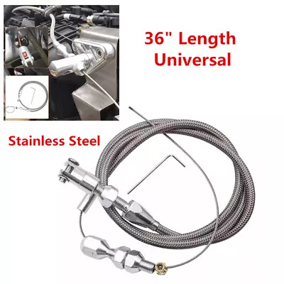 US 36  Long Car SUV Throttle Cable Braided Stainless Steel Adjustable Kit • $29.99