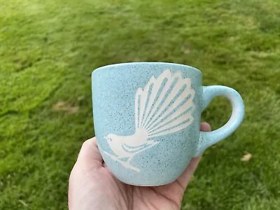 Vintage Mid Century Pacific Pottery Speckled Blue Bird Mug Robins Egg Stoneware • $14.99