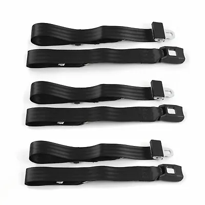 VW Type 1 1968 1983 Standard 2 Pt. Black Lap Bench Seat Belt Kit 3 Belts • $63.84