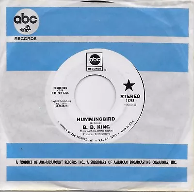 B.B. KING  Hummingbird  Rare Promo 45 From 1970 • $9.99