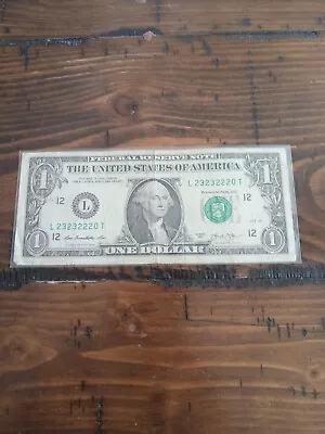 Fancy Serial Number 2013 1 Dollar Bill 52s 23s • $1.99