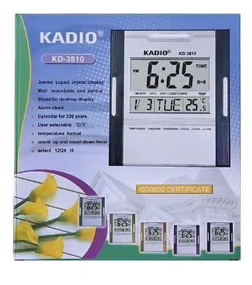 Kadio Digital Jumbo Wall Mount & Table Temperature Display Clock KD-3810   • £21.99