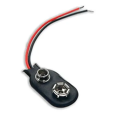 PP3 9V Battery Snap On Connector Clip Tinned Wire Leads 150mm • £1.65