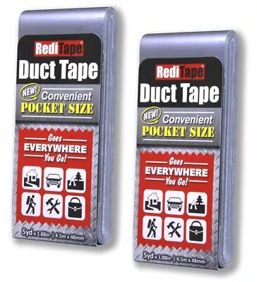 RediTape Travel Size Silver Duct Tape 2-Pack - Pocket Size Flat Thin Mini Rol... • $13.90