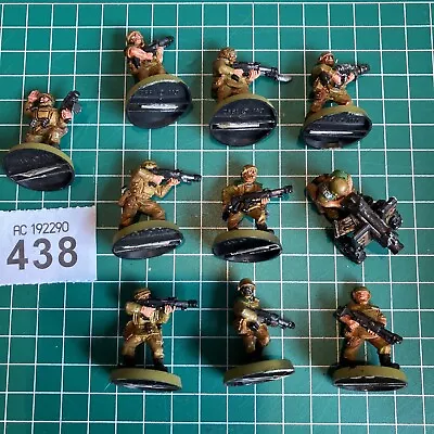 Warhammer 40k Vintage 10 Metal Imperial Guard Cadian Troops Squad OOP Painted GW • $62.16