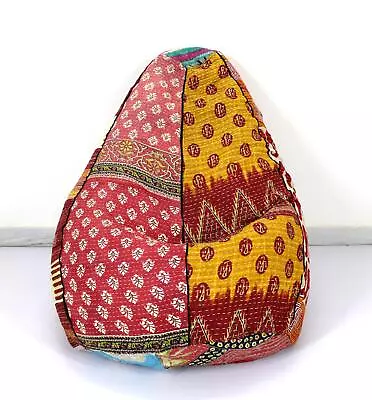 Handmade Vintage Cotton Kantha Floral Bohemian Home & Living Bean Bag Chairs • $48.60