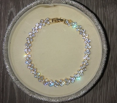£8.99 • Buy Beautiful Tennis Bracelet Made With Swarovski White Cubic Zirconia Crystals