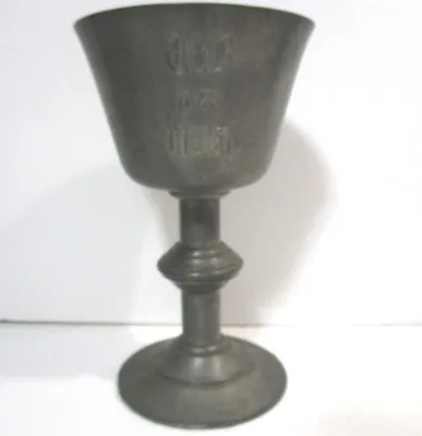 Vintage Pewter Monogrammed Wine Goblet TER / 1978 / MMH International Silver Co. • $3.99