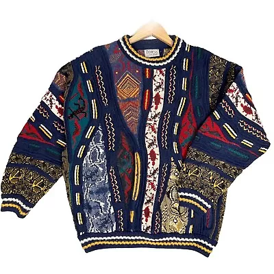 Vtg Beau Cio Carlo Sweater Sz M Alberto Coogi Style 100% Australian Merino Wool • $145