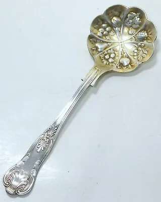 Vintage Sheffield EPNS Silver Plate Embossed Fruit Scalloped Spoon • $15