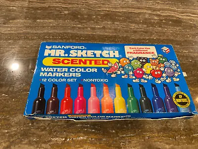 Sanford Mr. Sketch Scented Water Color Markers 12 Color Set 1991 Vintage • $15