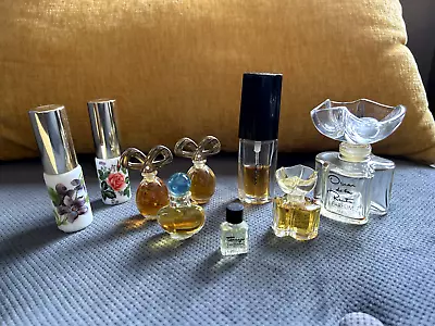 Lot Of 9 Designer Fragrance Minis Vintage  Miniature Perfume Parfum Bottles • $18.95