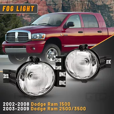 Fog Lights For 02-08 Dodge Ram 1500 2500 3500 Clear Glass Lens Replace Lamp Set • $44.99