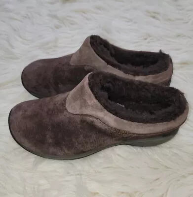 Merrell Encore Ice Bracken Slip On Clog Shoes Brown Suede Leather Women’s Sz 9 • $45