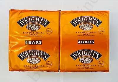 8 Bars Wrights Coal Tar Soap Traditional Fragrance Antiseptic 125g 2 Packs Of 4 • £11.99
