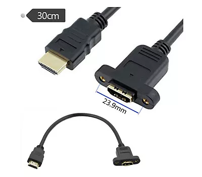 £4.50 • Buy V1.4 3D HDMI Male To Female Line Panel Mount 1080P Extension Adaptor For Monitor