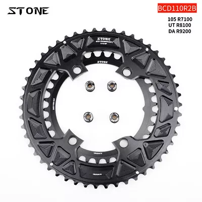 STONE Double Chainring BCD110 4 Arm For SHIMANO R7100 R8100 R9200 Road Bike Ring • $84.99