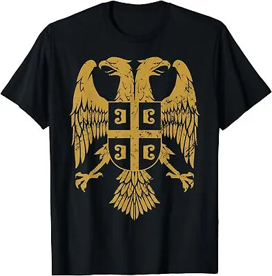 NEW LIMITED Serbian Double Headed Eagle A Serbia Coat Of Arms T-Shirt • $19.94