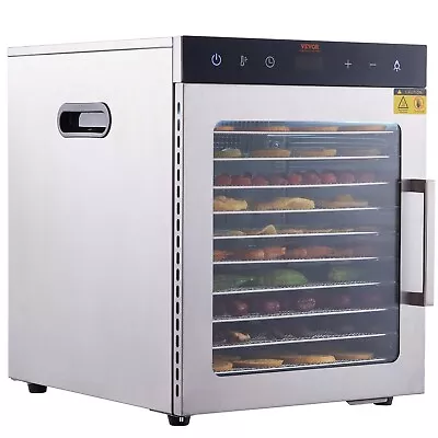 VEVOR 10 Trays Food Dehydrator Machine Stainless Steel 800W Jerky Fruit Drying • $220.99