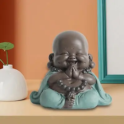 Cute Laughing Buddha Statue Craft Wealth Lucky Ornaments Tea Little  Figurine • £11.65