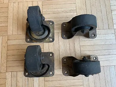 Set Of 4 Fairbanks Vintage Factory Industrial Caster Cart Wheels • $44