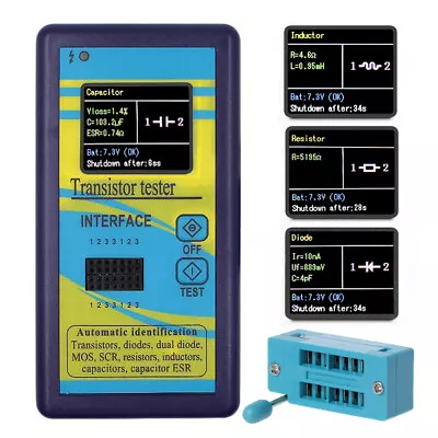 Digital NPN PNP Transistor Tester Diode Resistor Inductor Capacitance MOS Meter • $21.99