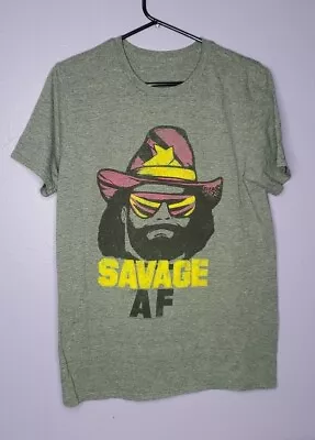 Savage AF Shirt Macho Man Randy Medium Mens Gray T-shirt Short Sleeve  • $9.99