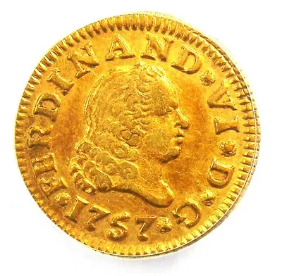 1757 Spain Gold Ferdinand VII 1/2 Escudo Coin 1/2E - Certified ANACS XF40 (EF40) • $441.75