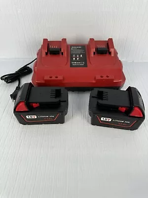 2-Pack 18V Battery And Charger For Milwaukee M18 Batteries With Dual Charger • $89.99