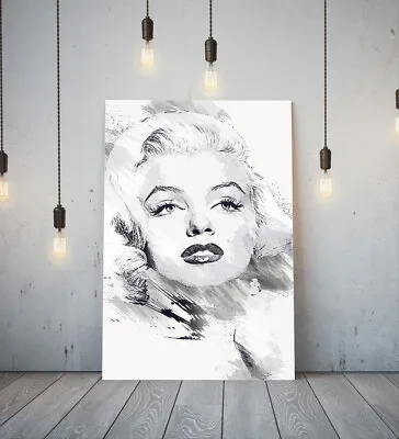 £11.99 • Buy Marilyn Monroe 3 -deep Framed Canvas Wall Sketch Art Picture Paper Print- Grey