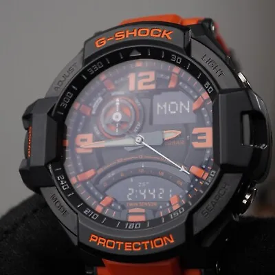 Casio G-shock GA1000-4A Gravity Master Of G Air 52mm 200M Twin Sensor Orange • $179.99