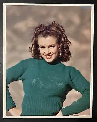 1945 Marilyn Monroe Original Photo Andre Dienes Green Sweater Curls Road Trip • $400