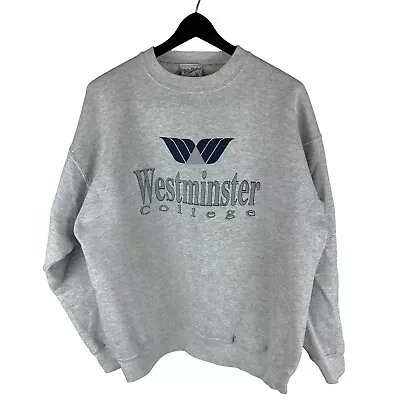 Vintage 80s Velva Sheen Westminster College Spellout Sweatshirt Size XL • $29.99