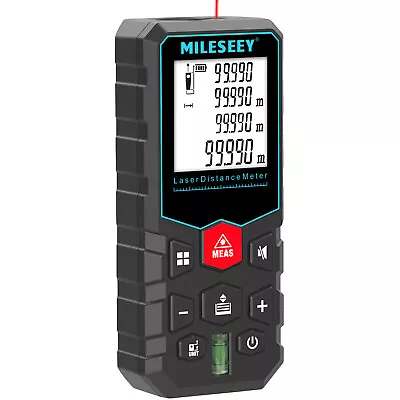 Mileseey Laser Distance Meter 50m/70m/100m/120m Range Finder Measure Tool • £16.99