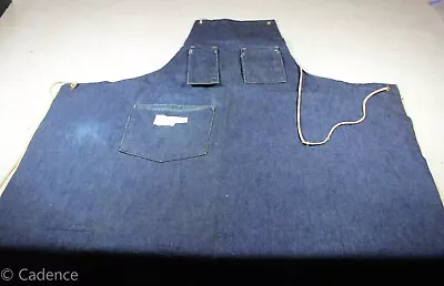 Vintage 1940's Sanforized Selvedge Denim Work Wear Apron Bib Mechanic NICE S795 • $135