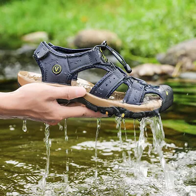 Mens Casual Walking Hiking Summer Beach Mules Sports Trekking Sandals Shoes • £17.88