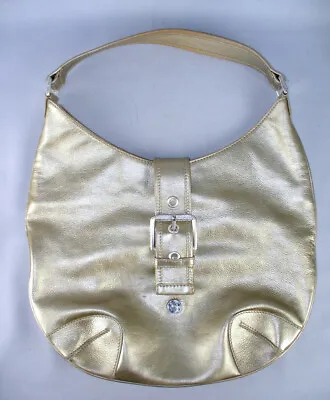 Michael Kors Metallic Gold Leather Hobo Shoulder Bag Purse • $40