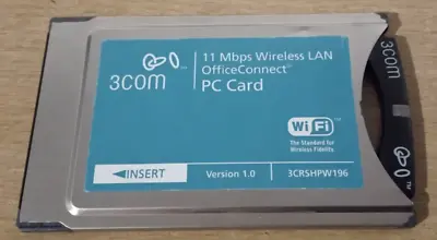 3Com OfficeConnect 11Mbps Wireless LAN PCMCIA Card -  XJACK Antenna - 3CRSHPW196 • £14.99
