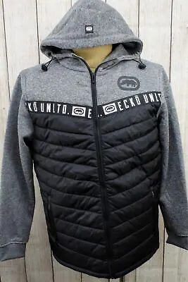 New Ecko Unltd. Grey Black Style EO39O131 Puffer Jacket Medium AG21 • $17.49