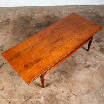 Mid Century Modern Coffee Table Surfboard Walnut Vintage Mcm Danish Restored Mcm • $998.98