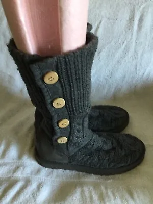 UGG Classic Women Cardy Tall Gray Knee High Knit Boot SN 5819 Size 7 US/5.5 UK • $27