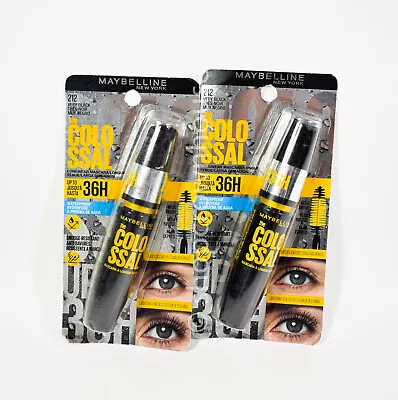 2 Maybelline The Colossal Longwear Up To 36H Mascara Waterproof #212 VERY BLACK • $14.95