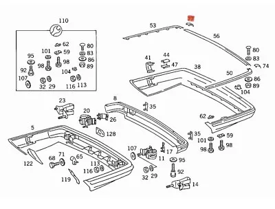 Mercedes Benz W126 C126 Rear Bumper Chrome Clips Right A1268852623 Genuine NOS • $150
